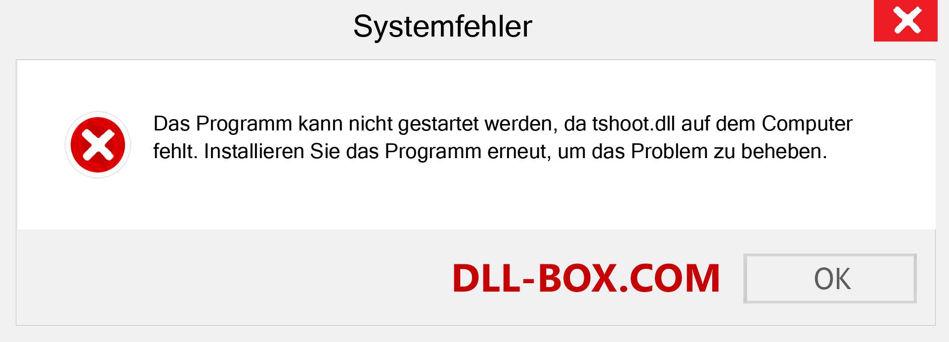 tshoot.dll-Datei fehlt?. Download für Windows 7, 8, 10 - Fix tshoot dll Missing Error unter Windows, Fotos, Bildern